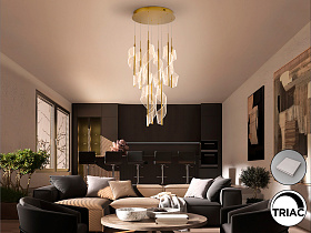 Люстра Velas 9L золотая DIM