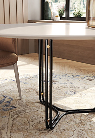 Обеденный стол Bamboo 240x110 мрамор Nero Marquina