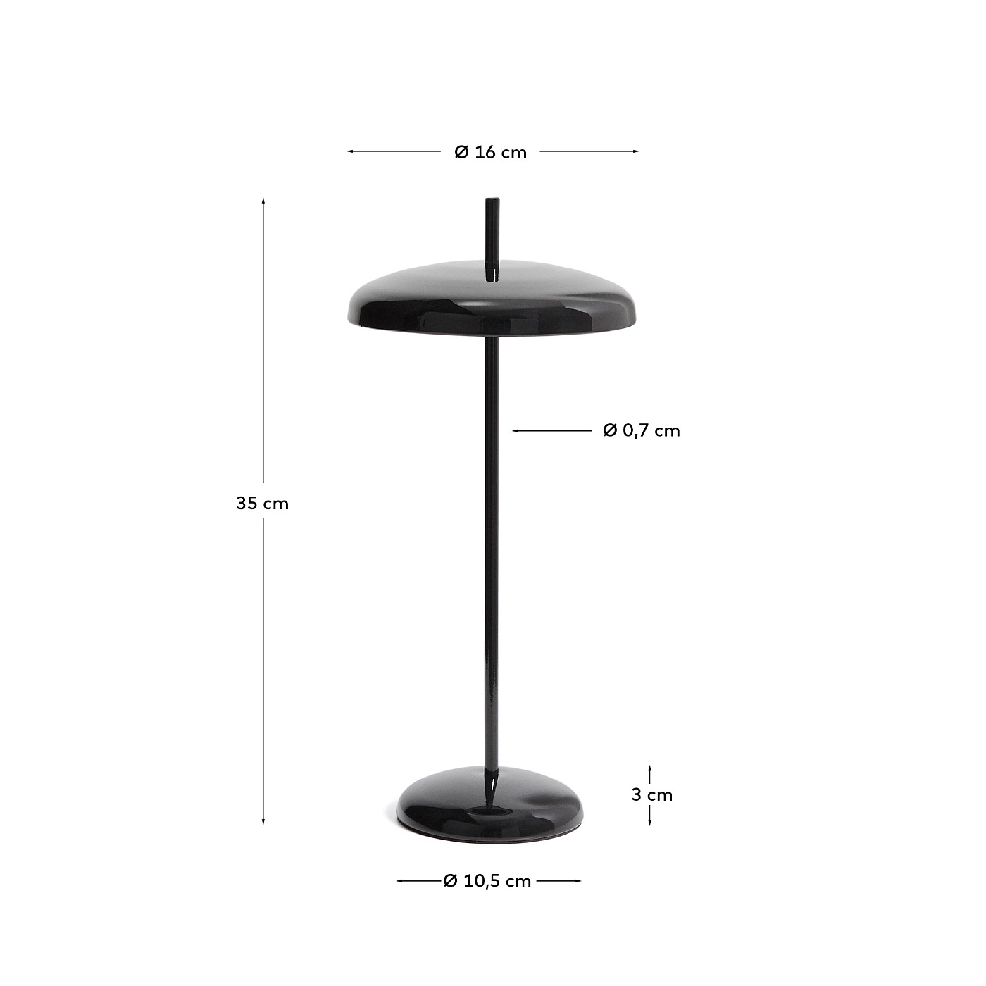 Переносная настольная лампа Porte из черного алюминия