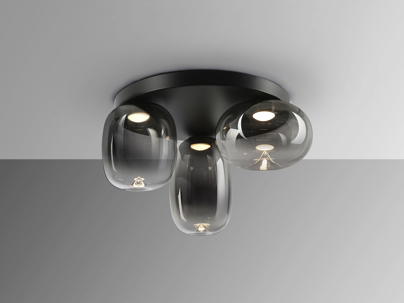 Onice Потолочный светильник 3L черно-дымчатый