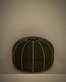 Уличный светильник Garoina из зеленого искусственного ротанга Ø50 см