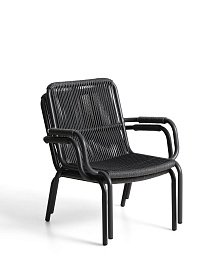 Уличное кресло Salis из графитового алюминия и темно-серой веревки