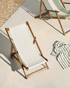 Adredna Детское складное кресло-шезлонг бежевого цвета из акации