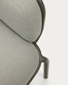 Уличный диван Joncols из серой ткани и зеленым алюминиевым каркасом 164 см