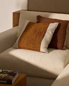 Чехол для подушки Zoren из льна горчичного цвета 50 x 50 см