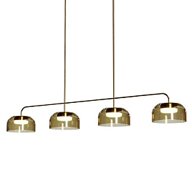 Подвесной светильник Ipon 4L золотой металл / стекло Smoked Amber