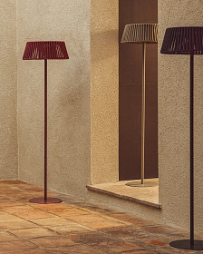 Уличный торшер Aldet на солнечных батареях коричневый, диаметр 46 см