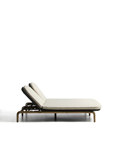 Двойной шезлонг Alipa из массива акации и веревки темно-серого цвета