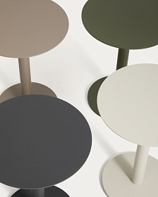 Уличный столик Asinara из алюминия цвета таупе, диаметр 40 см