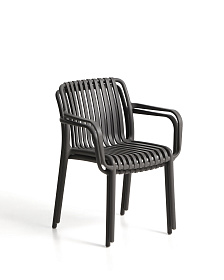 Уличный стул Isabellini из пластика графитового цвета