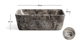 Раковина Darnen из серого мрамора 40 x 40 см