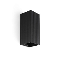 Настенный светильник LUNE квадратный черный с рифлением 2xGU10