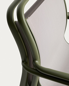 Уличный стул Luri из алюминия зеленого цвета и бежевого текстиля