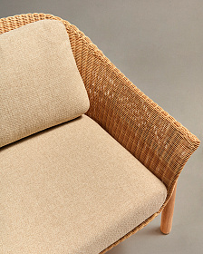 3-местный диван Galea из тикового дерева и синтетического ротанга, 223 см