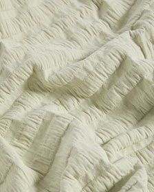 Плед Rilune из хлопка с эффектом тисненых полос светло-зеленого цвета