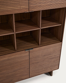 Высокий 4-дверный буфет Norlen из орехового шпона