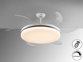 Vento Вентилятор потолочный со светодиодом белый/бронзовый  D80/150 DIM