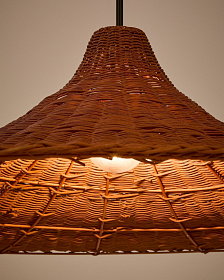 Bladia Абажур для подвесного светильника из ротанга с терракотовой отделкой Ø70 см
