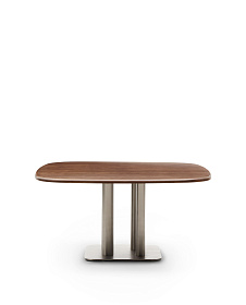 Стол Melvar из 100% орехового шпона с основанием из стали 150 x 150 