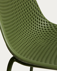 Уличный барный стул Quinby из зеленой стали и пластика, 75 см