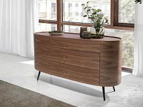 Комод AC2001DR /7075 овальный ореховый
