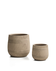 Набор из двух бежевых кашпо Tival с эффектом цемента, диаметр 50 см/34 см