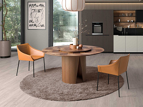 Круглый обеденный стол 1130/DT939 из грецкого ореха