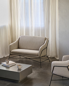 Brida 2-местный диван бежевого цвета на стальных ножках