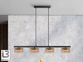 Olaia Подвесной светильник 4L черный/янтарный