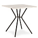 Квадратный стол Monika черный металл/белый мрамор