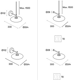 Настенное бра H 05-7742-DN-DN  сталь, матовое золото