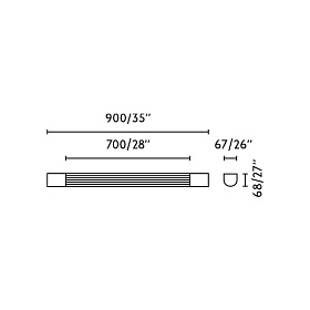 KIVA 900 Настенный светильник хром LED 14W 3000K