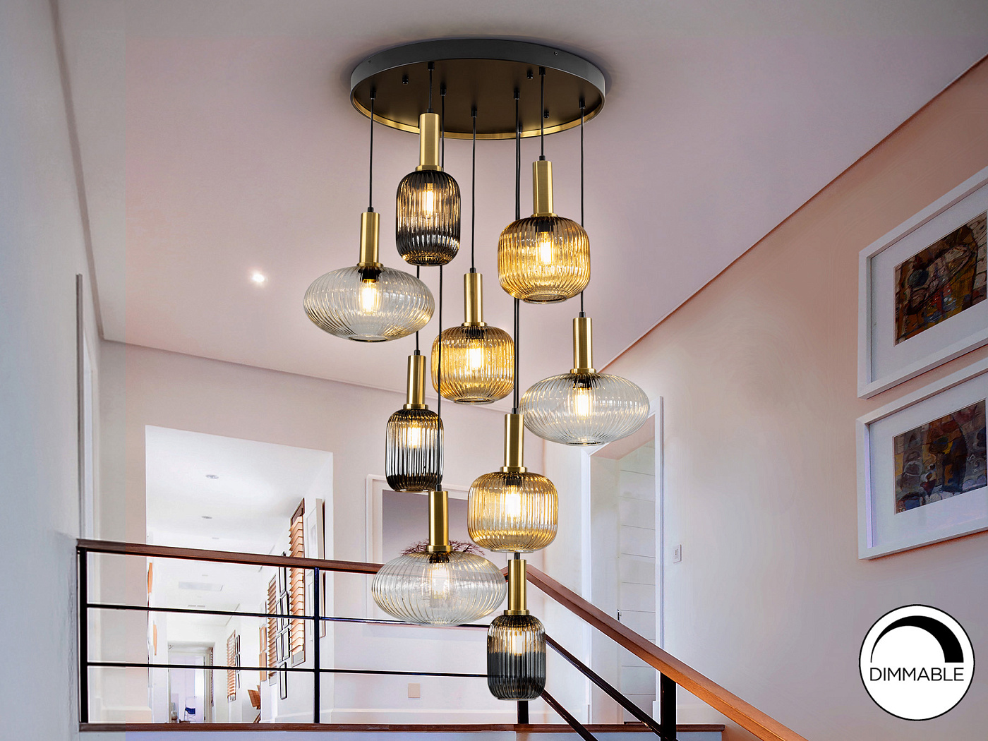 Norma Люстра 9L черный-латунный H500