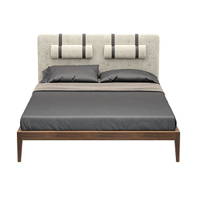 Кровать MARBELLA темная экокожа W/шпон ореха 160x200