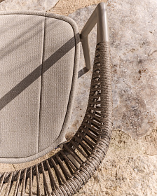 Уличный стул Alimia из бежевого алюминия с бежевой веревкой