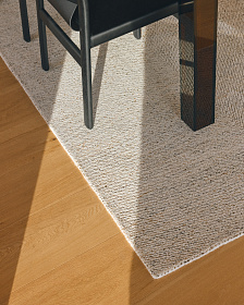 Ковер Lenuo из шерсти и хлопка жаккардовый цвет экрю, 160 x 230 см