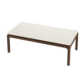 Журнальный столик CALPE шпон ореха F, матовый лак RAL9002