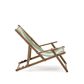 Vilara Складной шезлонг для улицы в полоску зеленого и бежевого цвета