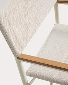 Складной уличный стул Tisno из алюминия и текстиля цвета таупе