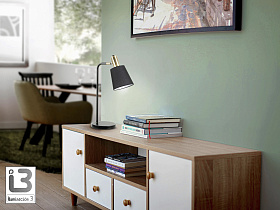 Gisela Настольная лампа 1L черный-латунный