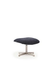 Teryl Пуф из шенилла синего цвета с серым металлом