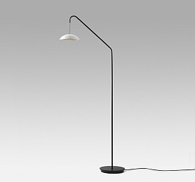 Торшер Absidiola p p Arco Plato RAL 9005 с плафоном из белой керамики