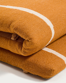 Подушка для шезлонга Daila оранжевого цвета из 100% ПЭТ с рисунком икат, 50 x 175 см