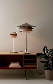 Настольная лампа Overlay T50 серое стекло - синий / голубой / бежевый