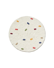 Круглый ковер Epifania из белого хлопка с разноцветными точками, Ø 100 см