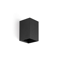 LUNE Черный квадратный настенный светильник с рифлением 1xGU10
