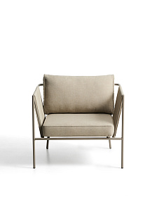 Уличное кресло Zivia из веревки цвета экрю и стали таупе 178 см