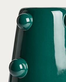 Ваза Odra из темно-зеленой керамики с глянцевой отделкой, 25,5 см