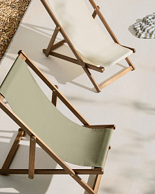 Adredna Детское складное кресло-шезлонг зеленого цвета из акации