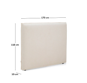 Изголовье кровати Jaira из белого шенилла со съемным чехлом для кроватей шириной до 150 см